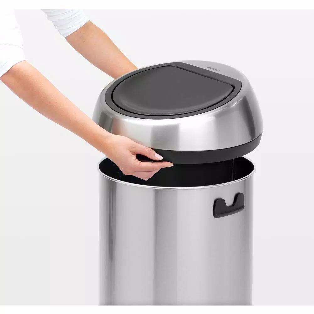 Brabantia 16 Gallon Matte Steel Fingerprint Proof Touch Top Trash Can