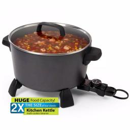 Presto 10 Qt. Black Kitchen Kettle XL Multi-Cooker and Deep Fryer with Tempered Glass Cover thumbnail 4