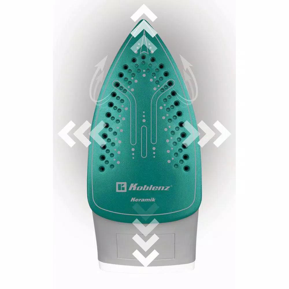 Koblenz Kitchen Magic Collection PKK-380 SA Secure Keramik Steam Iron, Green