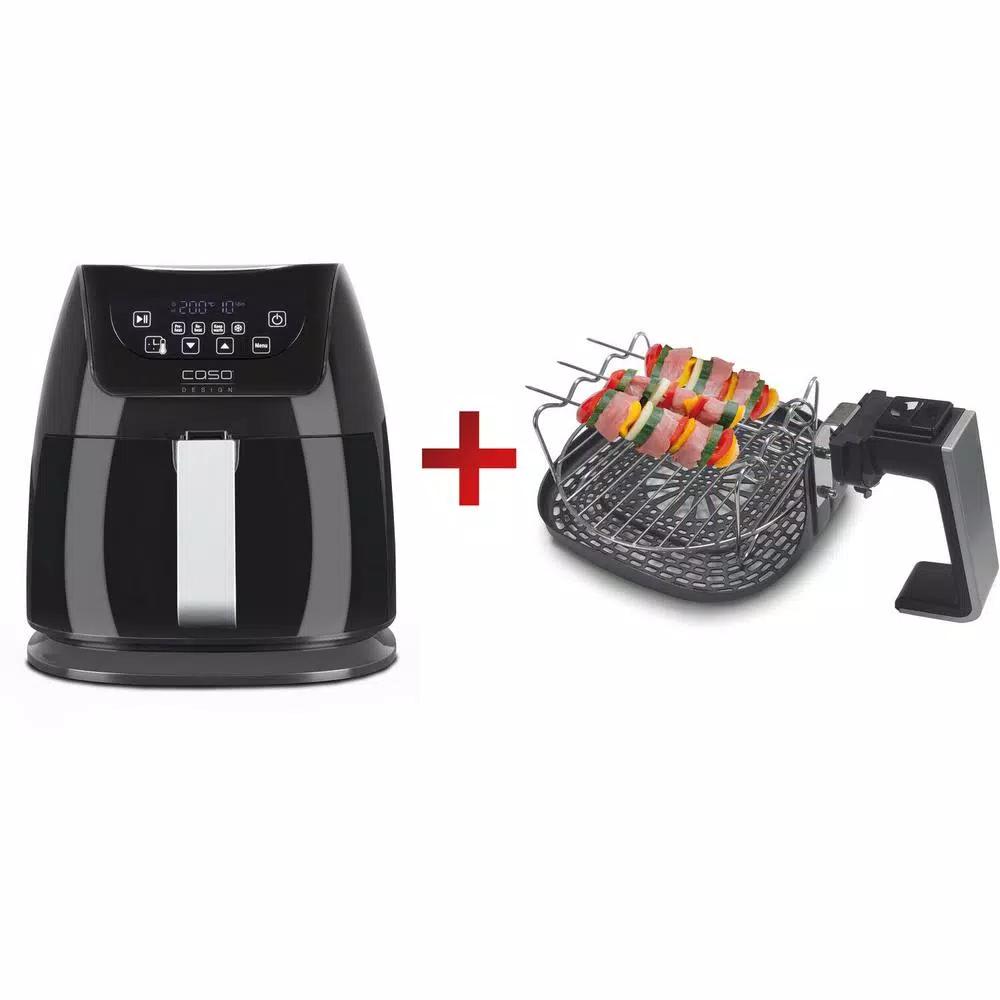 Caso Design AF 350 3.2 Qt. Convection Air Fryer with Barbecue Accessories, Black