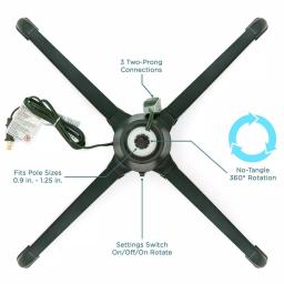 Best Choice Products Rotating Artificial Christmas Tree Stand for Trees up to 7.5 ft, 80 lbs Capacity, 3 Built-in Outlets, Black thumbnail 4