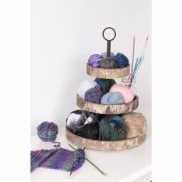 DesignOvation Rustic White Birch 3-Tiered Decorative Wood Tray - Farmhouse Style Organizer thumbnail 3