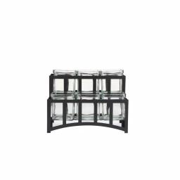 Mind Reader 6-Compartment 2-Tier Black Metal Condiment Server with 6 Removable 8 oz. Glass Jars thumbnail 1