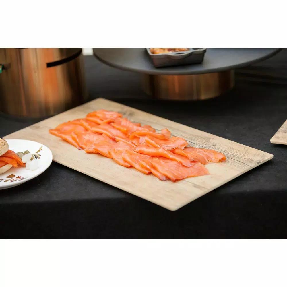 Fortessa ST D&V Melamine Wood Grain Rectangular Serving Tray, 18x10 inch, Brown