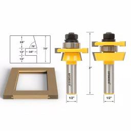 Yonico 2-Piece Shaker Rail and Stile Router Bit Set, 1/2 in. Shank, Carbide Tipped thumbnail 2