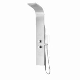 ANZZI Anchorage 60 in. 2-Jet Full Body Shower Panel System with Heavy Rain Head & Spray Wand, Brushed Steel thumbnail 1