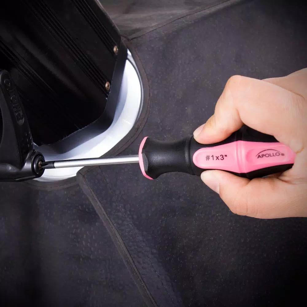 Apollo Tools 6-Piece Pink Screwdriver Set with Magnetic Tips