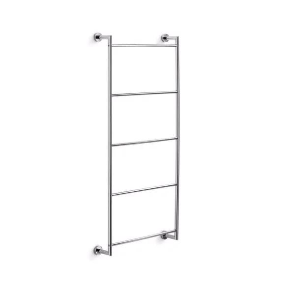 WS Bath Collections Plus 5-Bar Wall Mounted Towel Rack - Polished Chrome