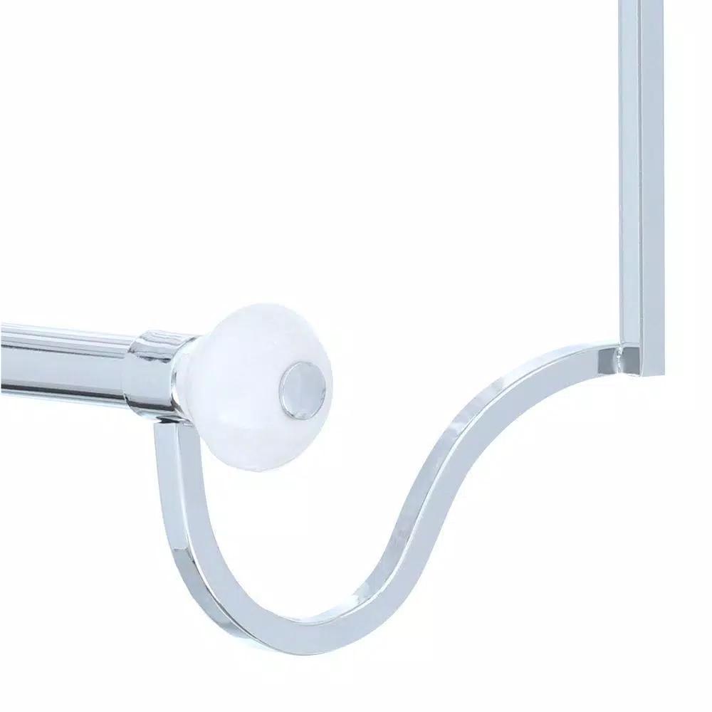 interDesign York Over Shower Door Towel Rack, 3-Bar Stainless Steel Organizer in White and Chrome