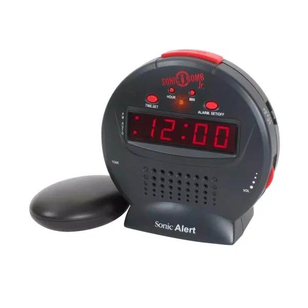 Sonic Alert Sonic Bomb Jr. Digital Alarm Clock with Bed Shaker and Battery Backup