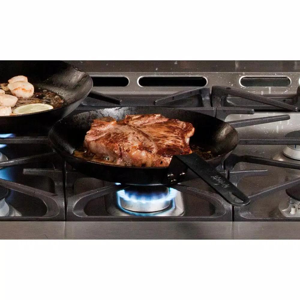 Lodge 10 in. Carbon Steel Skillet, Black Seasoned Heavy Duty Pan