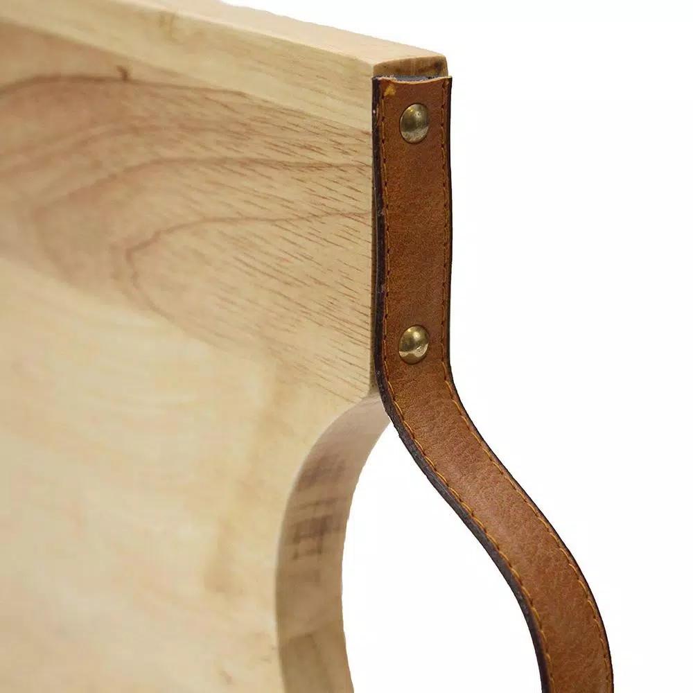 Casa Bellante Superior Trading Co. 10 x 12 in. Acacia Wood Cutting Board with Leather Handle