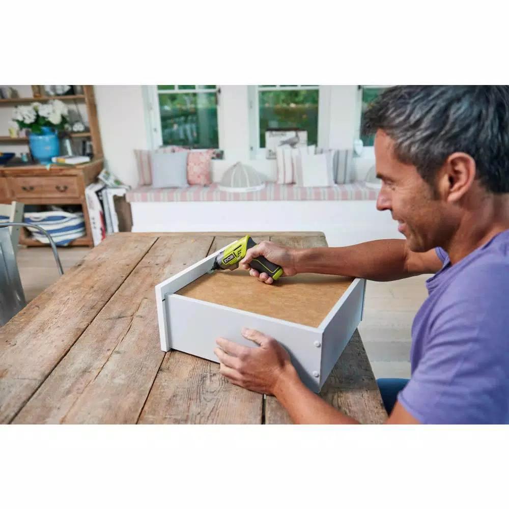 RYOBI 4V Lithium-Ion Cordless Multi-Head Screwdriver Kit with 3 Attachments and 10 Bits