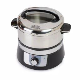 Euro Cuisine 3.4 Qt. Stainless Steel Electric Food Steamer and Rice Cooker, 1200W, Black thumbnail 4