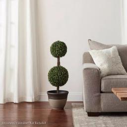 Pure Garden 36 in. Artificial Double Ball Podocarpus Topiary with Pot thumbnail 5
