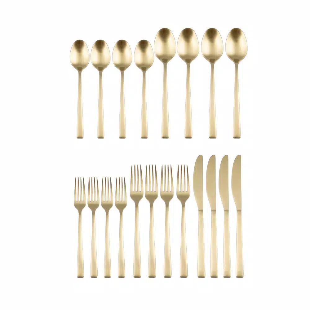 Fiesta Spark Champagne Satin 20-Piece Flatware Set, Service for 4, 18/0 Stainless Steel