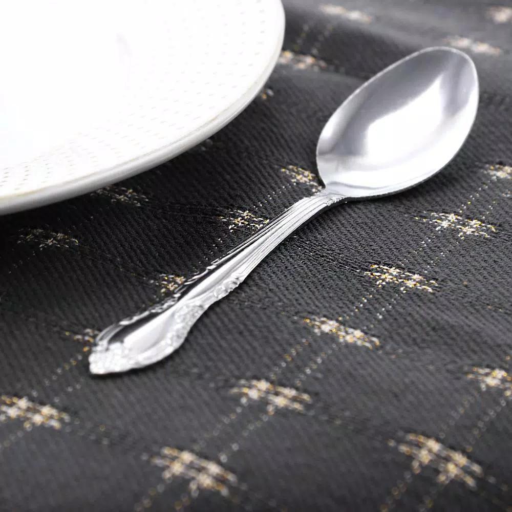 Gibson Home Abbie 24-Piece Stainless Steel Teaspoon Set, Ornate Silver Design, Service for 24