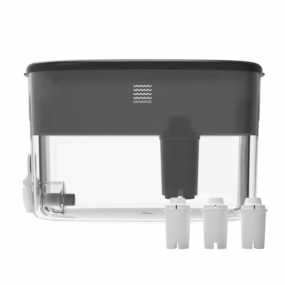 DRINKPOD Alkaline Water Dispenser 2.4 Gal. Countertop Filtration System, 3-Pack with 3 Filters