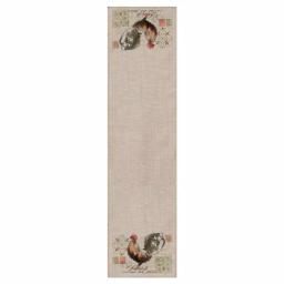 Heritage Lace Rooster Run Natural Floral Polyester Table Runner, 16 in. x 54 in. thumbnail 1