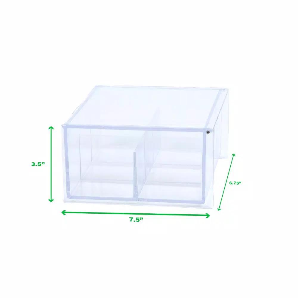 Mind Reader Clear Acrylic 6-Compartment Tea Bag Organizer and Pantry Storage Container with Lid