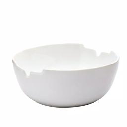 Unbranded 3-Piece White Porcelain Salad Bowl Set with Bamboo Servers thumbnail 4