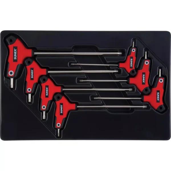 SUNEX TOOLS Sunex 7-Piece Star Hex Key T-Handle Set, Double Tip Multi-Material