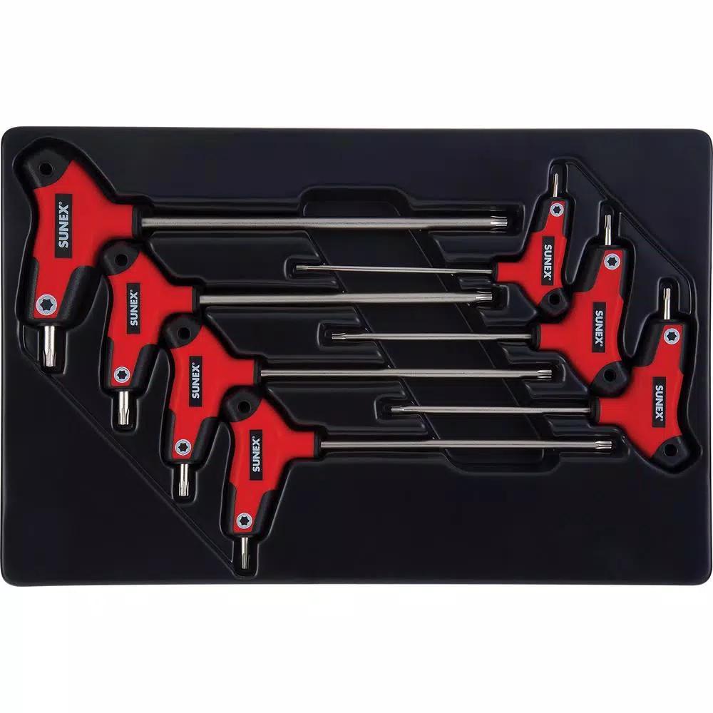 SUNEX TOOLS Sunex 7-Piece Star Hex Key T-Handle Set, Double Tip Multi-Material