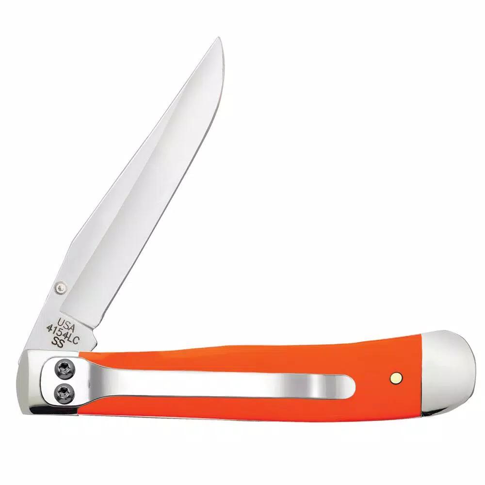 W.R. Case and Sons Cutlery Co. Case Kickstart Trapperlock Assisted Opening Pocket Knife, Orange Synthetic, Clip Point