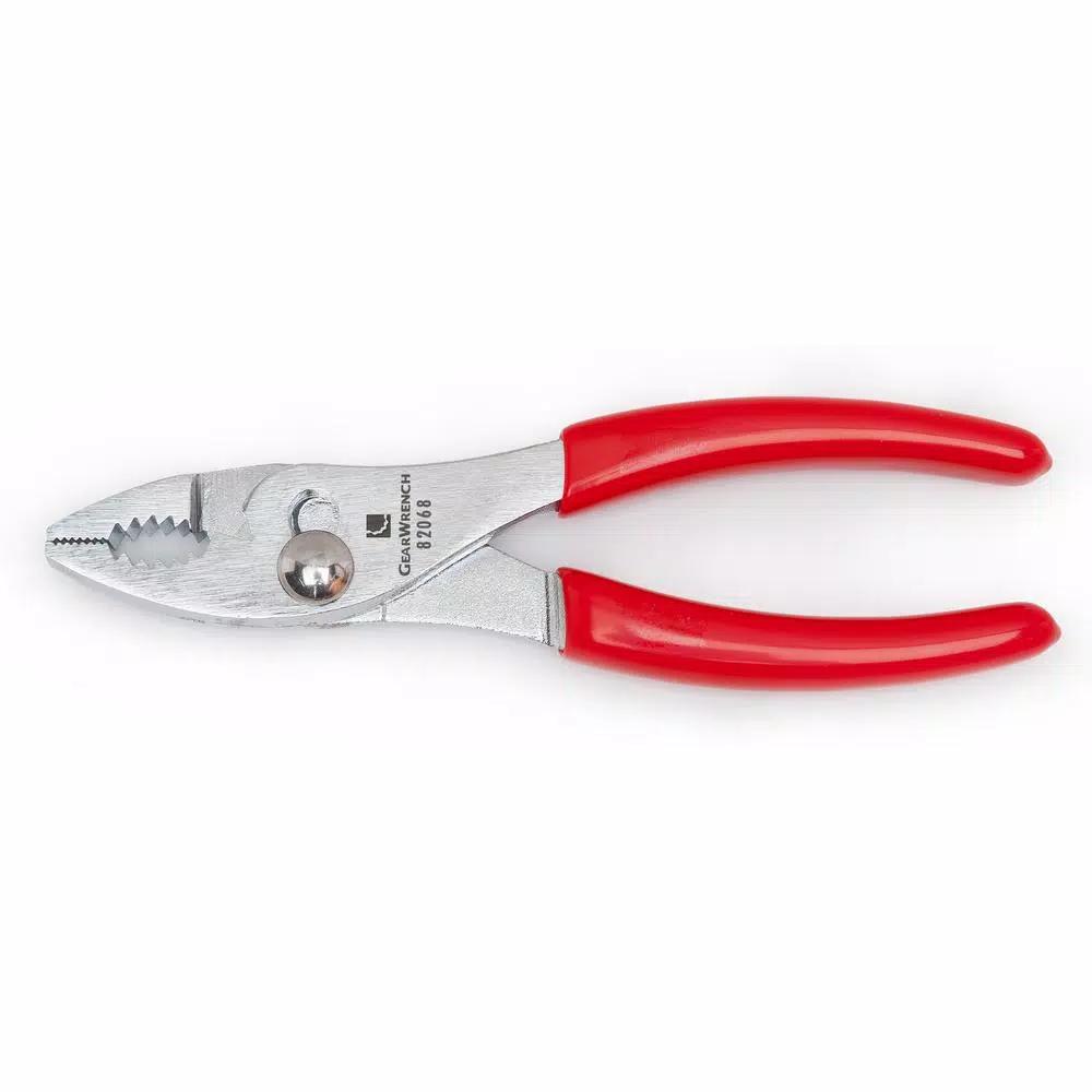 GEARWRENCH 6.5 in. Slip Joint Pliers with Shear-Style Wire Cutter and Dipped Grips