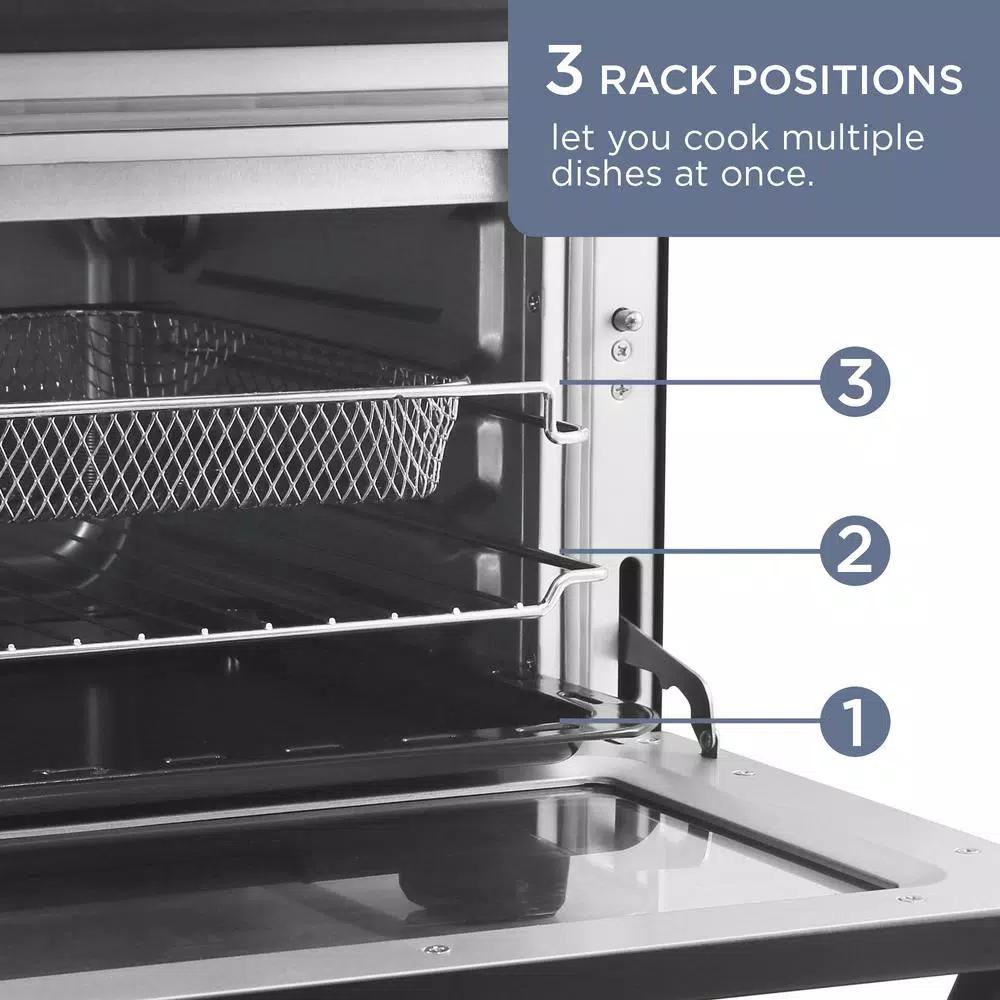 Maximatic Elite Gourmet Deluxe 25L Air Fryer Oven, 1640W Multi-Function Convection Oven with Rotisserie