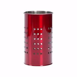 Basic Essentials Red Stainless Steel 7-Piece Kitchen Utensil Set with Storage Tub thumbnail 2