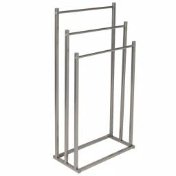 Honey-Can-Do Silver 3-Tier Freestanding Bathroom Towel Rack, Modern Angular Steel Design thumbnail 1