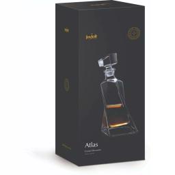 JoyJolt Atlas 22 oz. Crystal Whiskey Decanter with Stopper, Square Design thumbnail 2