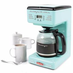 Nostalgia 12-Cup Programmable Drip Coffee Maker with Pause and Serve, Aqua Blue thumbnail 2