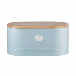 Mason Cash Living Coated-Steel Blue 7.7 qt. Bread Bin with Sustainable Bamboo Lid thumbnail 1