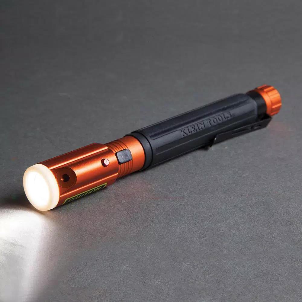 Klein Tools Inspection Penlight with Laser, 45 Lumens, LED, Orange/Black