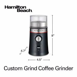 Hamilton Beach Custom Grind 5 oz. Black Blade Coffee Grinder, Electric with Removable Stainless Steel Chamber thumbnail 2