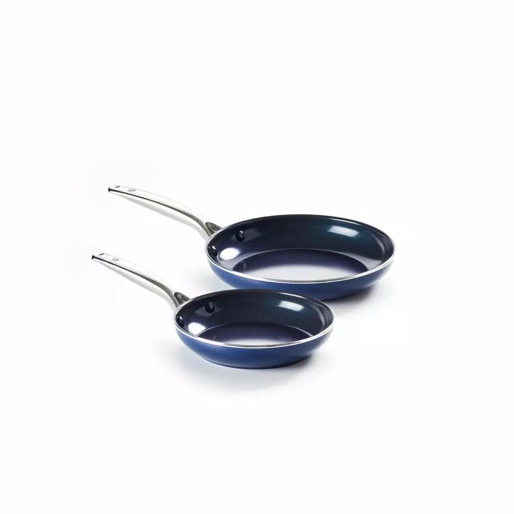 Blue Diamond 2-Piece Aluminum Ceramic Nonstick Frying Pan Set, Blue