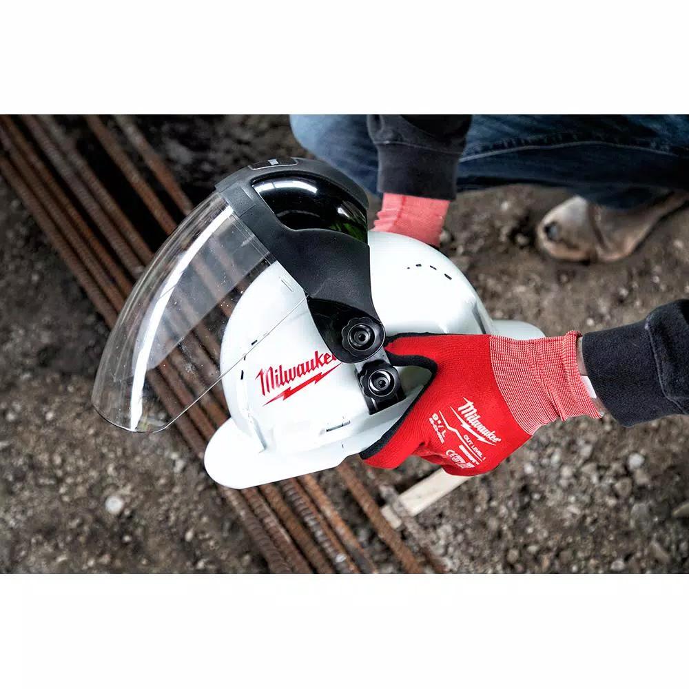 Milwaukee 600 Lumen USB Rechargeable Low-Profile LED Headlamp with BOLT White Type 1 Class C Hard Hat Bundle
