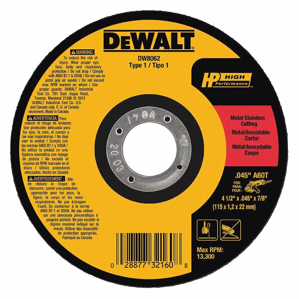 DEWALT 4-1/2 in. Metal & Stainless Cutting Wheel (10-Pack) and 14-Piece Black Oxide Drill Bit Set