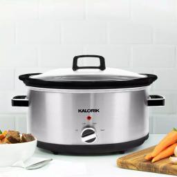 KALORIK 6.5 Qt. Stainless Steel Slow Cooker with Removable Stoneware and Glass Lid thumbnail 6