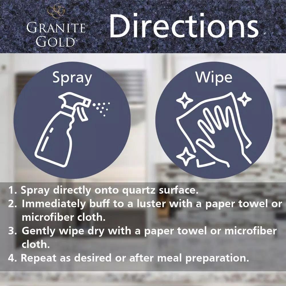 Granite Gold Quartz Brite Quartz Surface Cleaner and Polish, 24 oz