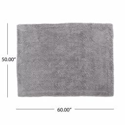 Noble House Toscana Trout Faux Fur Throw Blanket, Gray Modern Solid Pattern thumbnail 4