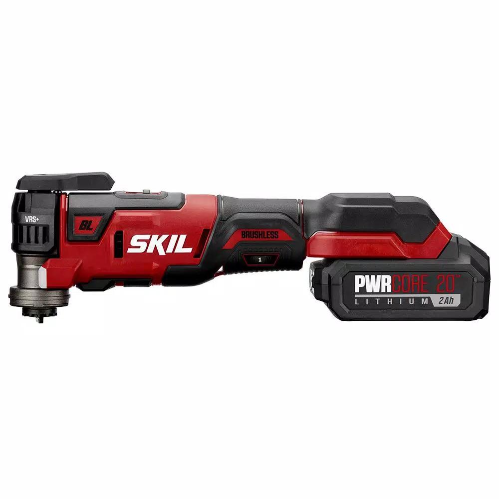 SKIL PWRCore 20V Brushless Oscillating Multi-Tool Kit with 2.0Ah Battery and PWRJump Charger