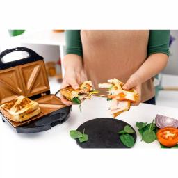 Gotham Steel Ti-Ceramic Non-Stick Sandwich Maker, 2-Slice Countertop Grill, Black thumbnail 6