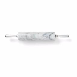 Fox Run White Marble Rolling Pin with Aluminum Handles and Marble Base thumbnail 2