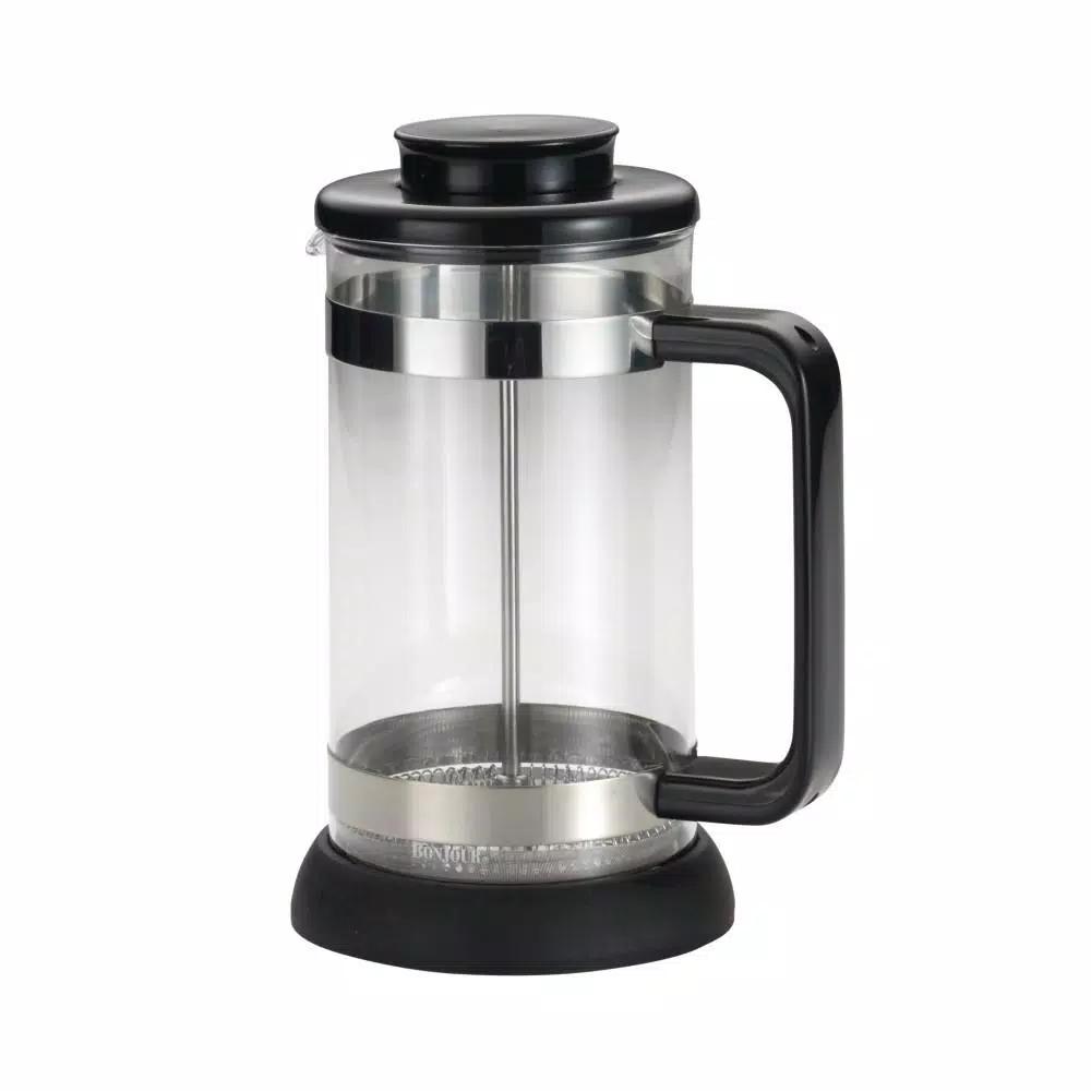 BonJour Coffee & Tea Riviera 8-Cup French Press with Coaster and Scoop, Black