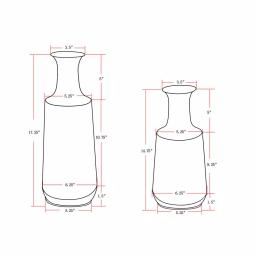 Winsome House 2-Piece Green-Gray Metal Damask Urn Vase Set thumbnail 8