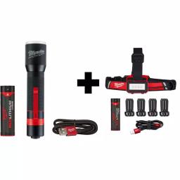 Milwaukee REDLITHIUM USB Rechargeable LED Flashlight and Low-Profile Headlamp 2-Pack thumbnail 1