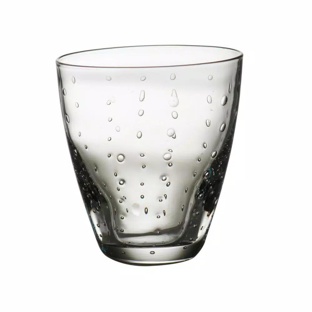 Abigails Rain Drop 8 oz. Clear Double Old-Fashioned Glass Set, Set of 4